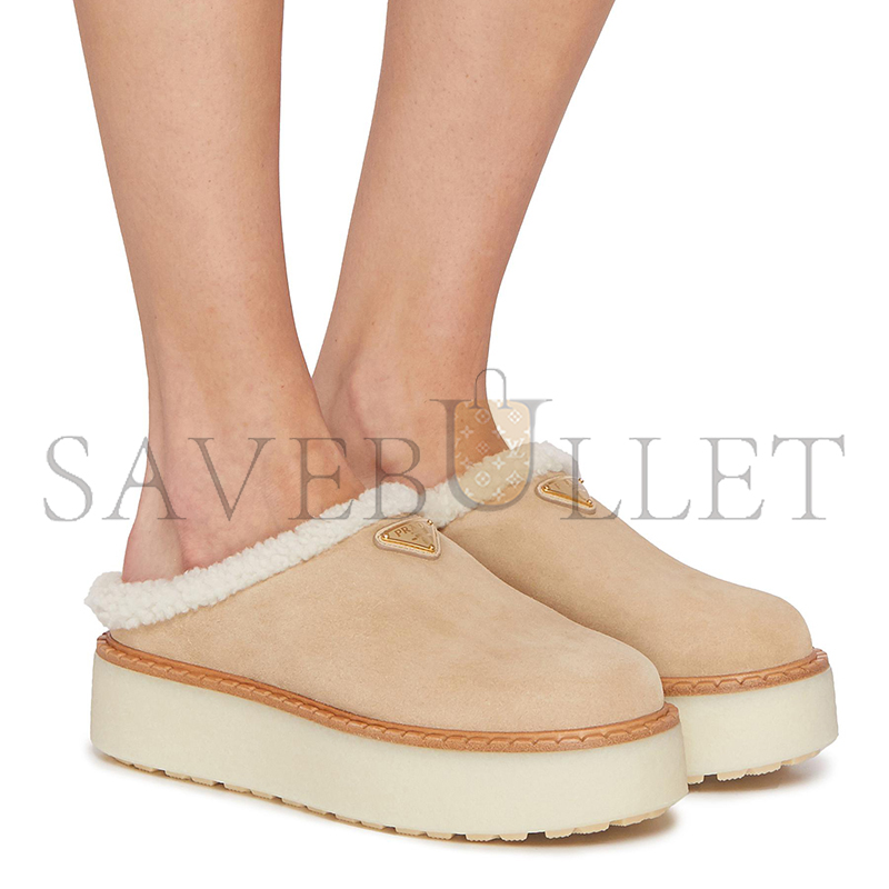 Pra*a suede shearling slippers 1s715n